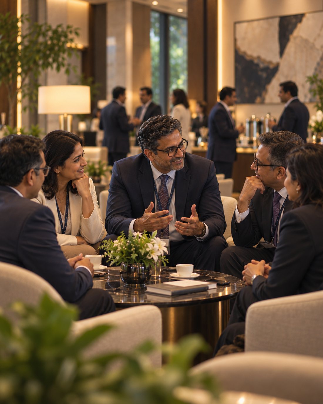 Doctors in a small-group discussion