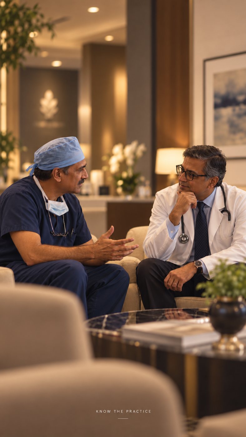 Two doctors in conversation